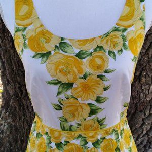 Ann Taylor LOFT Petites Yellow Rose Dress